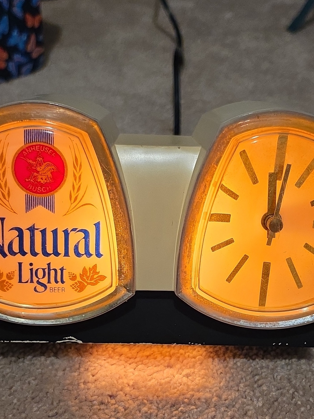 Natural Light Miller Beer Light Up Sign Clock Cash Register.  New bulbs